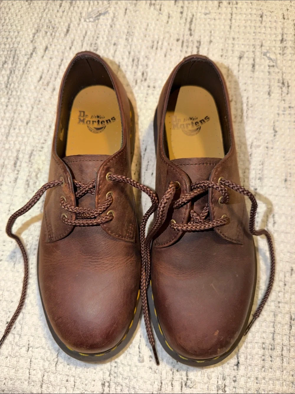 Dr. Martens Brown Leather 3-Eye Derby Shoes